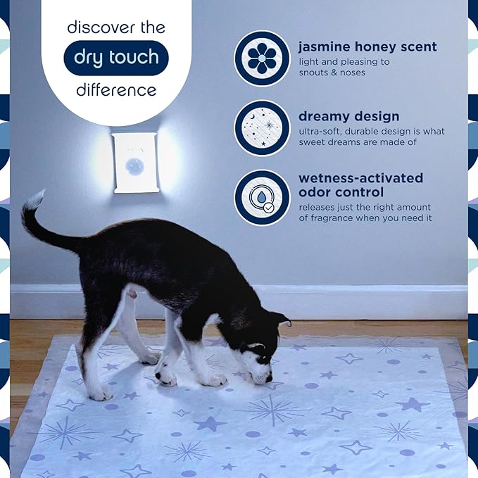 Pet Life Unlimited Overnight Extra Extra Large Puppy Pads – 30" x 36", 30 Count (XXL) | Stylish Dog Training Pads with Odor Controlling Wetness-Activated Jasmine Honey Scent | USA Made