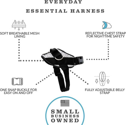 ShawnCo Essential Dog Harness, No-Pull Pet Vest with 3 Leash Clips, No Choke, Reflective, Adjustable and Padded, for Easy Walking and Training for Small, Medium and Large Dogs (Arctic Camo, M)