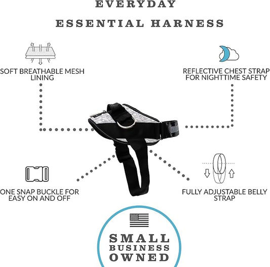 ShawnCo Essential Dog Harness, No-Pull Pet Vest with 3 Leash Clips, No Choke, Reflective, Adjustable and Padded, for Easy Walking and Training for Small, Medium and Large Dogs (Arctic Camo, XS)