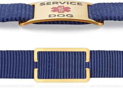 Leash King Surgical Stainless Steel PVD Gold K9 Pet ID Jewelry Tag - Slide on Dog Collar or Harness Quickly and Securely – No Noise, Durable - Stylish & Comfortable - Perfect for Dogs & Cats/Small