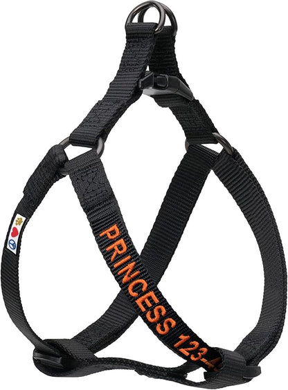 Pawtitas Personalized Dog & Puppy Harness Extra Small Black Custom ID Tag Adjustable No Pull Vest
