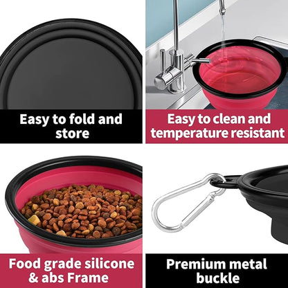 Paercute Collapsible Dog Bowl, Lightweight and Portable, Ideal for Travel, Hiking, Camping, and Everyday Use