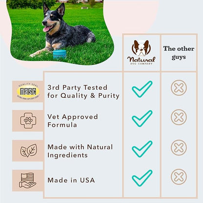 Natural Dog Company 25-in-1 Multivitamin for Dogs – Vet-Formulated Soft Chews for Puppies, Adults & Seniors, Supports Joints, Skin, Coat, Immune & Heart Health, NASC Certified, 90 Count