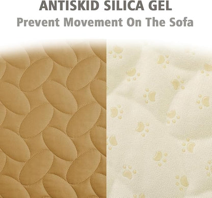 Ameritex Waterproof Pet Bed Cover Anti-Slip Dog Bed Blanket for Sofa and Furniture Waterproof New Pattern Design (Sand, 30x53 Inch (Pack of 1))