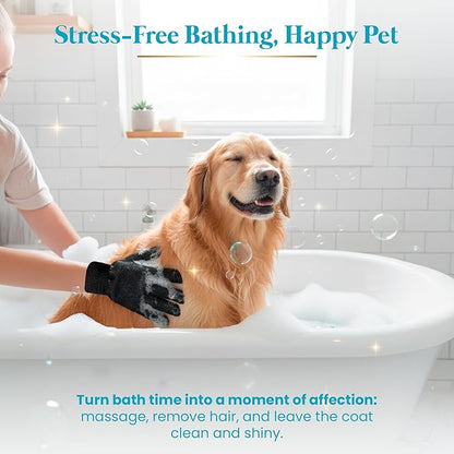 LVGSUN 3-in-1-Pet Hair Remover Gloves for Cats & Dogs, Grooming & Deshedding Mitt Set – 2 Gloves + Extra Pad, Reusable Fur Removal Tool for Shedding, Sofa, Clothes, Carpet & Car Interior