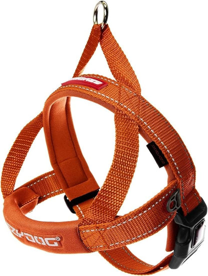 EzyDog Quick Fit Dog Harness – No Pull Harness for Training, Everyday Walking, and Easy Control - Adjustable Fit, Reflective, and Padded (Small, Orange)
