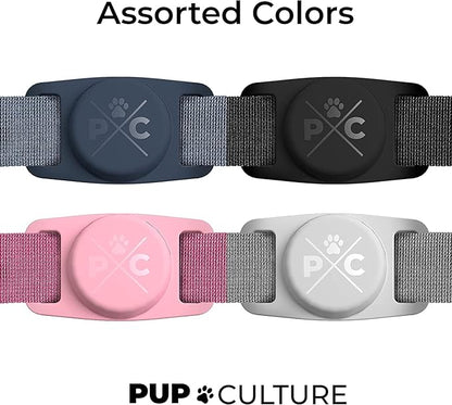 Pup Culture AirTag Collar (2 Pack) | Durable Dog AirTag Holder - Track Your Pet Using Apple AirTag Technology