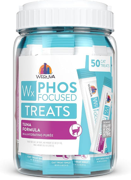 Weruva Wx Phos Focused, Tuna Formula Lickable Cat Treats, 0.5oz Tube, Pack of 50