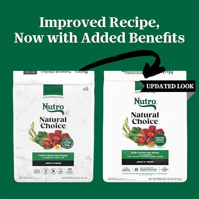 Nutro Natural Choice Adult Dry Dog Food, Lamb & Brown Rice Recipe, 36 lb. Bag
