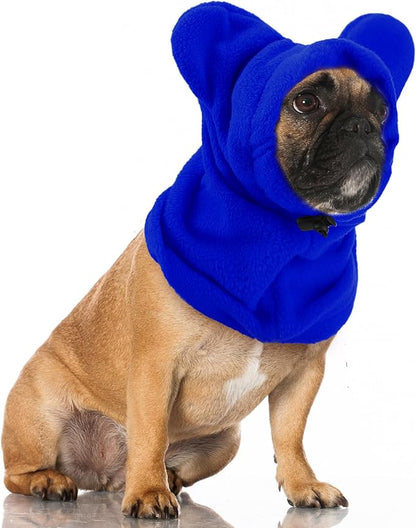 Clysee Winter Dog Hats Quiet Ears for Dogs Ear Muffs Pet Neck Warmer Scarf Hoodie Noise Protection Cover Beanie Head Wrap Costume for Pet Dog Cats(Blue,M)