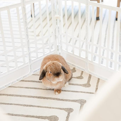 Carlson 4-Panel Plastic Pet Pen – Portable, Secure, and Easy-to-Use Playpen for Small Pets | 24" Tall, White, Includes Door and Lock, Ideal for Small Pets, Whelping and Indoor/Outdoor Use