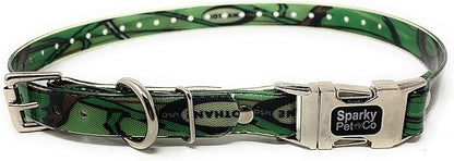 Sparky Pet Co - Apollo ECollar Replacement Strap - Dog Collar - Waterproof Biothane - Adjustable - Double Buckle - Quick Snap Metal Clasp - for Invisible Fence Systems - 1" x 30" (Green Camo)