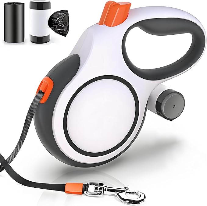 Meegood Retractable Dog Leash 26ft Heavy-Duty for Medium & Large Dogs - Upgraded Lock, Tangle-Free, Ergonomic Grip - Perfect for Walking, Running, Outdoor Training