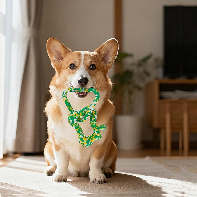 Triangle & Heart Dog Chew Toy | 99.99% Natural Rubber | Eco-Friendly Biodegradable | Gentle Gum Care | Puppy Teething Pacifiers | Indestructible Non-Squeak Toys for Large Aggressive Chewers