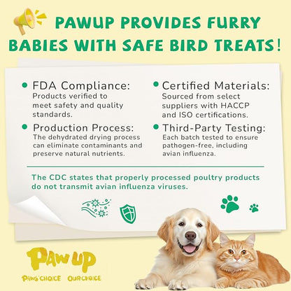 PAWUP Dog Treats Jerky Duck Crisp Flakes, 1% Taurine Added, 6oz (170g), Duck Jerky Chip Flakes, High Protein Dog Training Rewards, Rawhide-Free, Gluten-Free