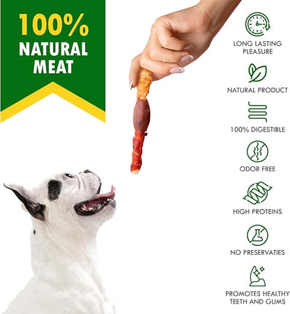 Beloved Pets Dog Treats & Rawhide Bones Wrapped Chicken and Duck 10.6 Oz - Pet Chews Sticks for Large, Medium & Small Breeds - Long Lasting Chewers Snacks – Puppy Treats