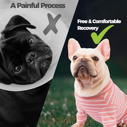 AOKAZI Dog Surgery Recovery Suit - Puppy Cat Onesie for Shedding Skin Disease Wound Protection, Medical Pet Surgical Suit w/Long Sleeve, Dog Pajamas (Pink, Medium)