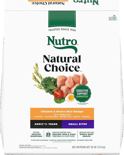 Nutro Natural Choice Adult Small Bites Dog Food, Chicken & Brown Rice Recipe, 30 lb. Bag