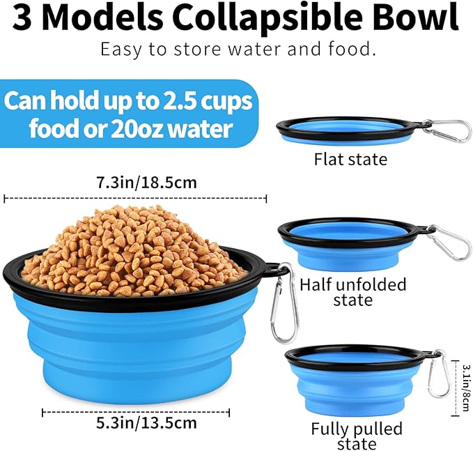 Paercute Collapsible Dog Bowl, Lightweight and Portable, Ideal for Travel, Hiking, Camping, and Everyday Use