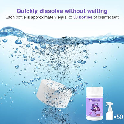 Kennel and cat bed Stain Removers Pet Stain Deodorizing eliminating residual pet urine odors on carpets, floors, and wall corners 100Tablets