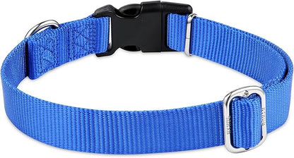 Hyhug Small Dog Collar Quick-Release Blue| Heavy-Duty Nylon Puppy Collar, Adjustable & Durable Pet Supplies for Boy & Girl Dogs (Small, Bright Blue)