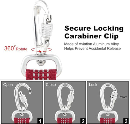 Plutus Pet Heavy Duty Dog Leash with Lockable Aluminum Carabiner, 4/6 Feet Long, Double-Sided Reflective Nylon, Padded Handle, for Puppy, Small, Medium and Large Dogs (Burgundy Red, 1" x 4')