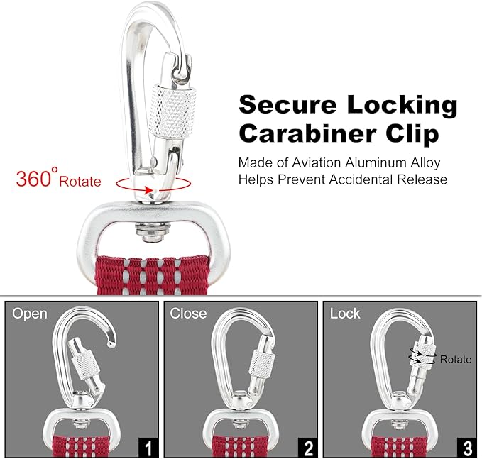 Plutus Pet Heavy Duty Dog Leash with Lockable Aluminum Carabiner, 4/6 Feet Long, Double-Sided Reflective Nylon, Padded Handle, for Puppy, Small, Medium and Large Dogs (Burgundy Red, 1" x 6')