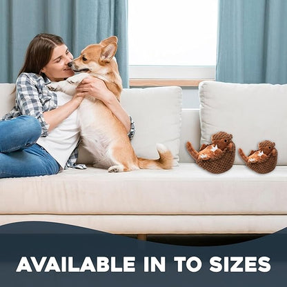 Flourish Pets 3 in 1 Multi-Layer Chew Toy for Active Dogs | Non-Toxic BPA Free Double Stitched Soft Fabric Exterior Dog Toys | Long-Lasting Dog Plush Toys – Small Armadillo 5.5"