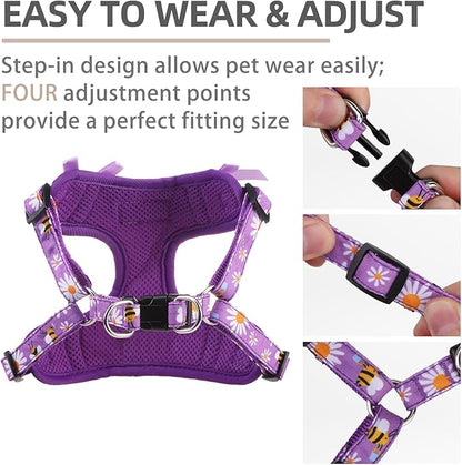 PUPTECK Dog Harness and Leash Set Small Sized, Step in No Pull Adjustable Puppy Cat Harness Reflective Pet Vest