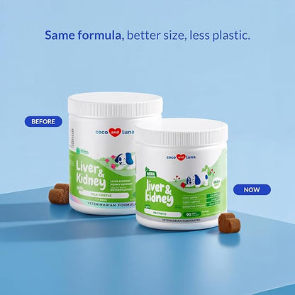 Milk Thistle for Dogs - 90 Soft Chews - Liver and Kidney Support - Hepatic Support with EPA & DHA - Detox - Liver Supplement for Dogs with Choline and L-Arginine.