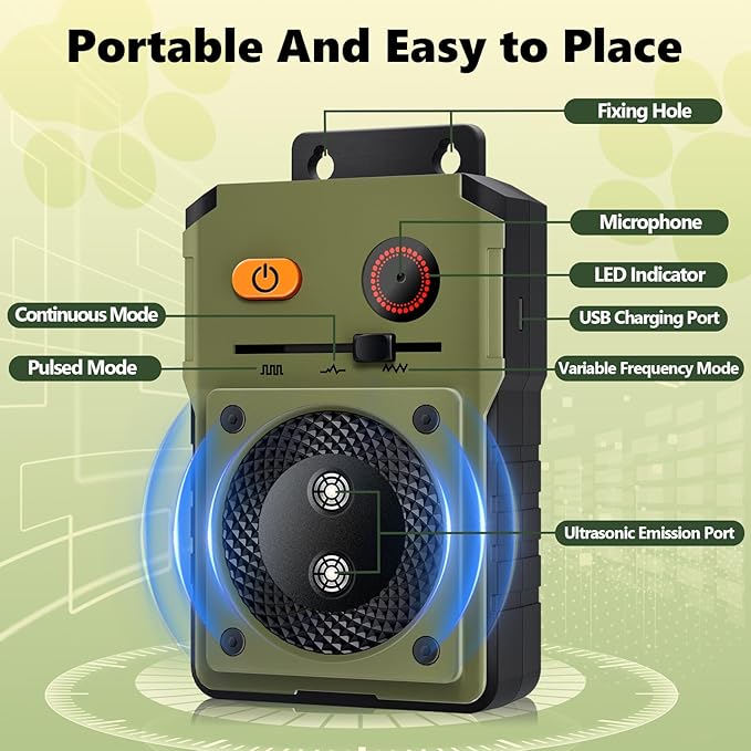 DJNFGQ Anti Barking Device for Dogs, Rechargeable Ultrasonic Dog Control Devices, Auto Bark Deterrent Devices with 3 Modes,33FT Silencer Sonic Barking Deterrent Indoor/Outdoor Safe for Dog & People