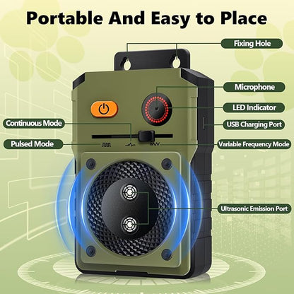 DJNFGQ Anti Barking Device for Dogs, Rechargeable Ultrasonic Dog Control Devices, Auto Bark Deterrent Devices with 3 Modes,33FT Silencer Sonic Barking Deterrent Indoor/Outdoor Safe for Dog & People