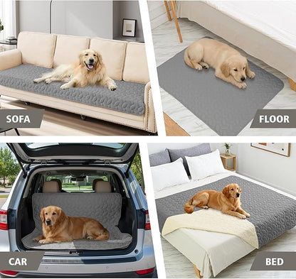 Ameritex Pet Bed Cover Dog Bed Blanket for Sofa and Furniture Waterproof New Pattern Design (52x82 Inch, Light Grey)