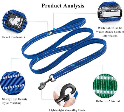 TRUE LOVE Reflective Dog Leash Puppy Walking Lead, Padded Pet Chain Rope，Length 110cm TLL2111(Royal Blue,M)