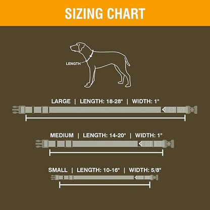 Browning Classic Preformance Webbing Pet Collar, Fully Adjustable, Available in Solid Colors and Camo Patterns, Safety Orange, Medium