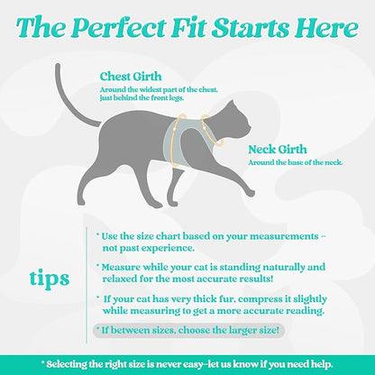 rabbitgoo Cat Harness and Leash Set for Walking Escape Proof, Adjustable Soft Kittens Vest with Reflective Strip for Cats, Comfortable Outdoor Vest,Green,L