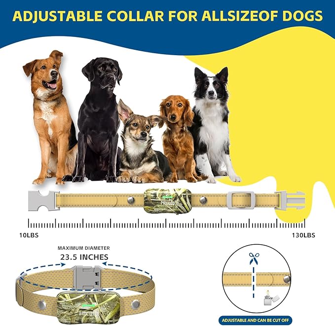 Htcuto Wireless Dog Fence System for 2 Dogs with 2 Collars 856 Acre Electric Dog Fence Shock Mulit Dogs Training Collar with Remote Ultrasonic Portable Waterproof Outdoor Safe Pet Containment System