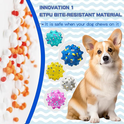 2 Pcs Tough ETPU Dog Balls for Aggressive Chewers - Bouncy, Interactive Floating Chew Toys for Fetch & Water Play with Small Medium Dogs