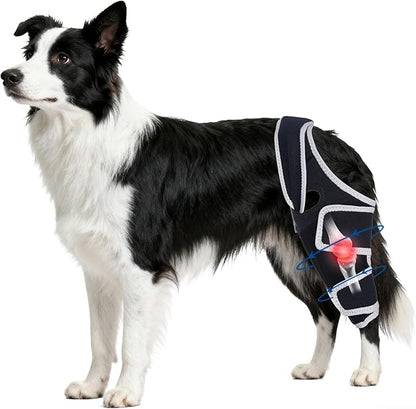 Dog Knee Brace for Torn Acl Hind Leg,Adjustable Four-Legged Universal Dog Knee Brace with Metal Support Strip,Keeps Joints Stable&Relieve Joint Pain and Ligament Damage,Size L.
