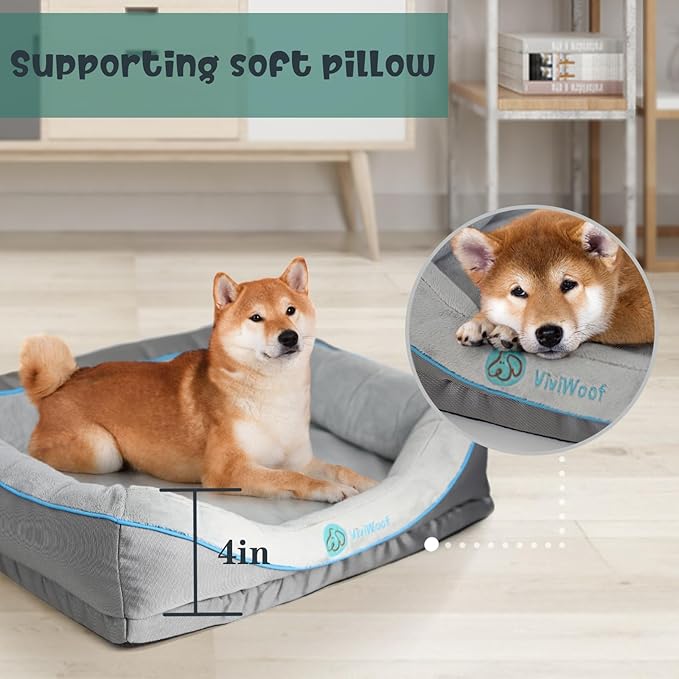 Viviwoof Orthopedic Dog Bed for Medium Dogs,Waterproof Medium Size Dog Sofa,Supportive Foam Pet Couch with Removable Cover,Non-Slip Bottom and Waterproof Lining,Machine Washable