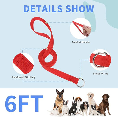 HOMIMP Slip Lead Dog Leash 6 FT- 12 PCS Bulk Colors Kennel Control Leashes for Small Medium Large Dogs Puppy Animal Rescue, Grooming - Heavy Duty Strong Nylon 6 Foot Long for Shelter, Vet, Training