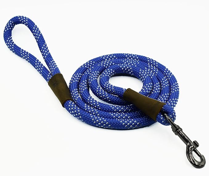 Max and Neo Rope Leash Reflective - 6 FT x 1/2", "Blue