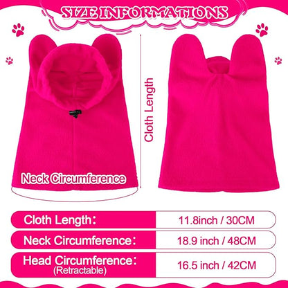 Clysee Winter Dog Hats Quiet Ears for Dogs Ear Muffs Pet Neck Warmer Scarf Hoodie Noise Protection Cover Beanie Head Wrap Costume for Pet Dog Cats(Rose Red,M)