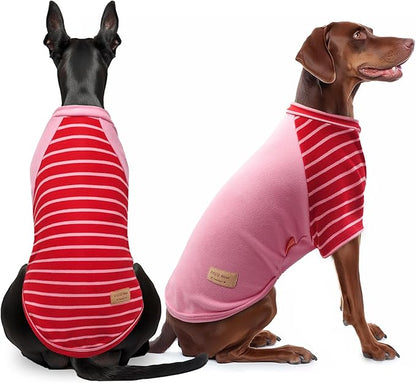 KYEESE 2Pack Dog Sweater, Soft Pet Sweatshirt Stretchy Pullover Dog Sweater for Medium Large Dogs Girl Boy, Lightweight Fleece Pet Shirt Clothes with Sleeves, 2XL