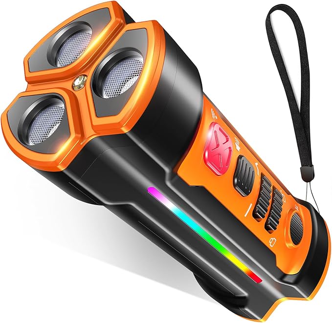 Chwwen Dog Bark Deterrent Devices 2025 Release Anti Barking Device for Dogs Barking Silencer in 55FT 3X Head Anti Bark Device with Flashlight &Party Flashlight Portable Training Tool