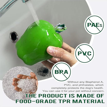 TLKNG Large Size Green Apple Squeaky Dog Toy for Medium/Large Aggressive Chewers Breeds Dogs Durable Bouncy Squeak Ball