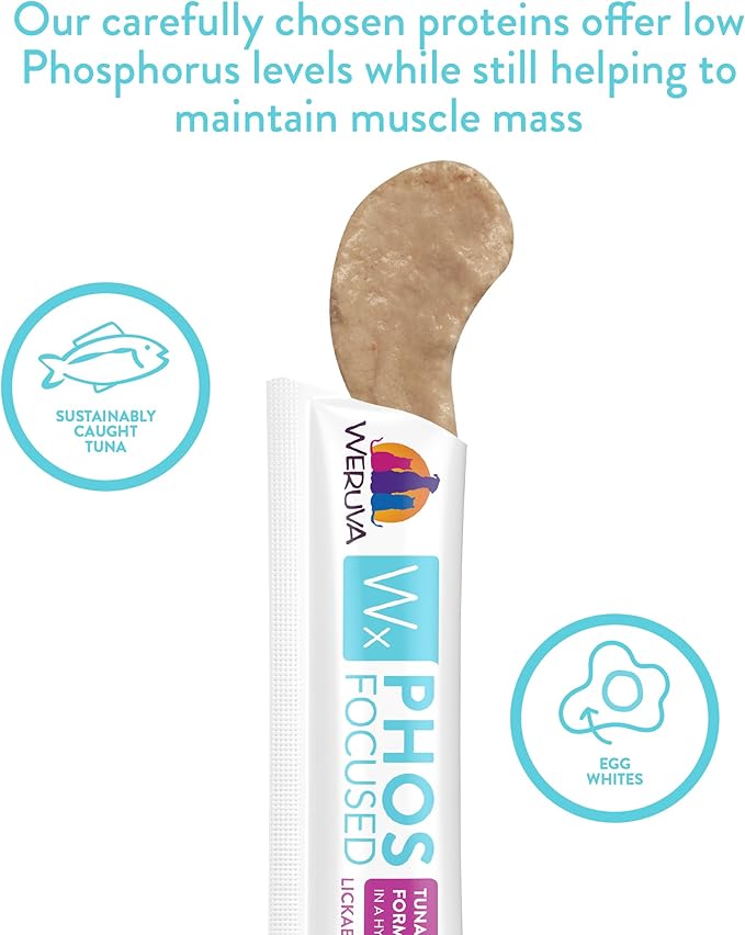 Weruva Wx Phos Focused, Tuna Formula Lickable Cat Treats, 0.5oz Tube, Pack of 5