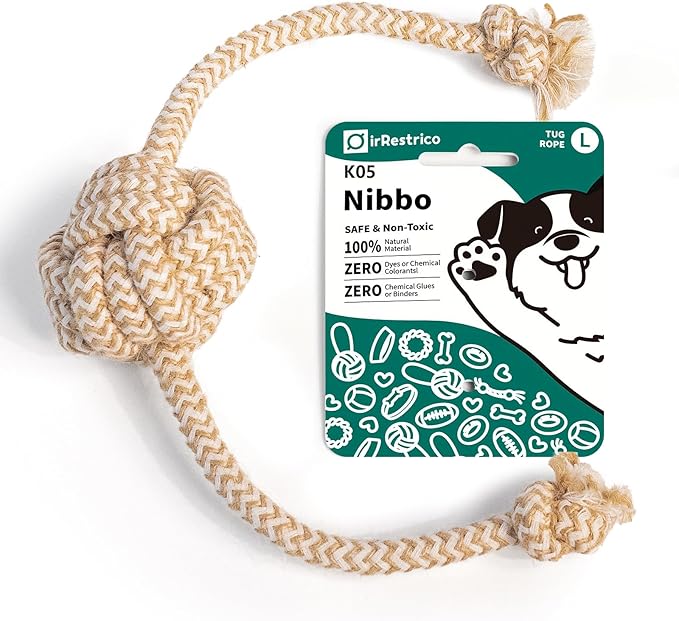 IRRESTRICO Puppy Chew Toys for Teething, Interactive Rope Toys for Small and Medium Dogs, Fun Chew Rope for Training, L Size