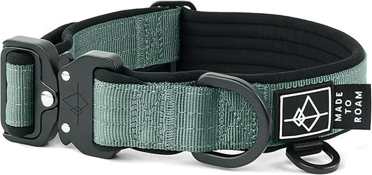 MADE TO ROAM Comfort Collar - Adjustable Nylon Dog Collar with Soft Comfortable Padding, Light Aviation Aluminum Metal Buckle for Small, Medium and Large Dogs (Florida Seaside, Size 5)