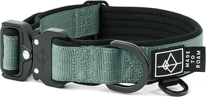 MADE TO ROAM Comfort Collar - Adjustable Nylon Dog Collar with Soft Comfortable Padding, Light Aviation Aluminum Metal Buckle for Small, Medium and Large Dogs (Florida Seaside, Size 1)